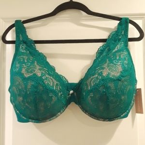 NWT Third Love 24/7 Lace Contour Plunge Bra 40F (DDD) Juniper Lace Underwire